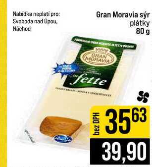 Gran Moravia sýr plátky 80 g 