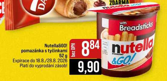 Nutella&GO! pomazánka s tyčinkami 52 g
