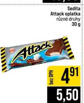 Sedita Attack oplatka různé druhy 30 g
