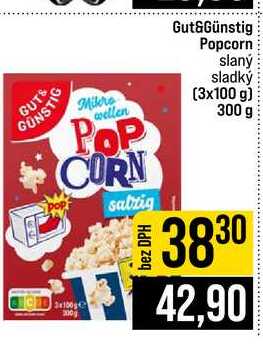 Gut&Günstig Popcorn slaný sladký (3x100 g) 300 g