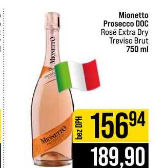 Mionetto Prosecco DOC Rosé Extra Dry Treviso Brut 750 ml 