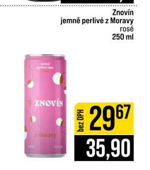 Znovín jemně perlivé z Moravy rosé 250 ml 