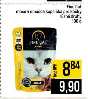 Fine Cat maso v omáčce kapsička pro kočky různé druhy 100 g