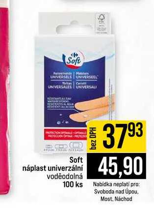 Soft náplast univerzální voděodolná 100 ks 