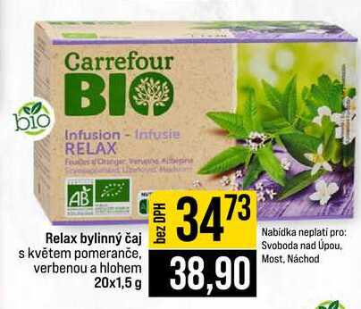 Relax bylinný čaj s květem pomeranče, verbenou a hlohem 20x1,5 g