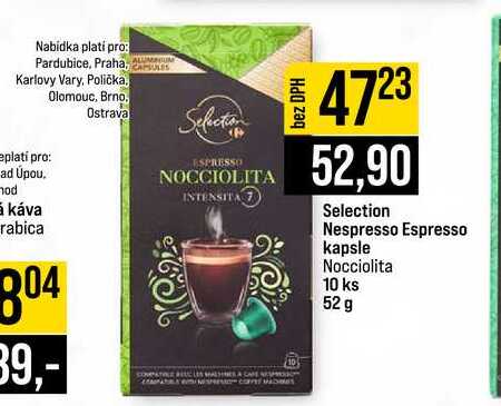 Selection Nespresso Espresso kapsle Nocciolita 10 ks 52 g