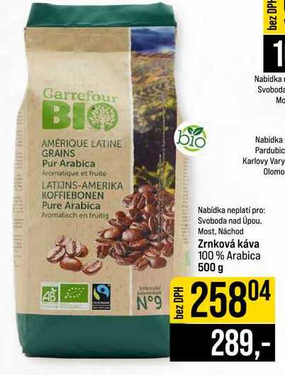 Zrnková káva 100% Arabica 500 g