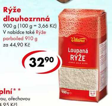 Rýže dlouhozrnná, 900 g 