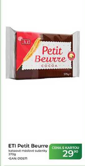 ETI Petit Beurre kakaové máslové sušenky 370 g