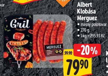 Albert Klobása Merguez, 270 g