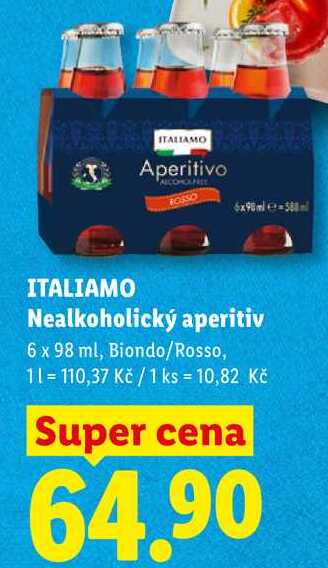 ITALIAMO Nealkoholický aperitiv, 6x 98 ml