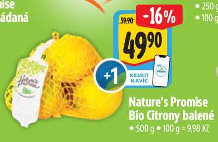 Nature's Promise Bio Citrony balené, 500 g 
