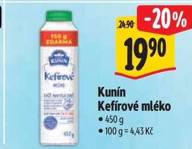 Kunín Kefírové mléko, 450 g