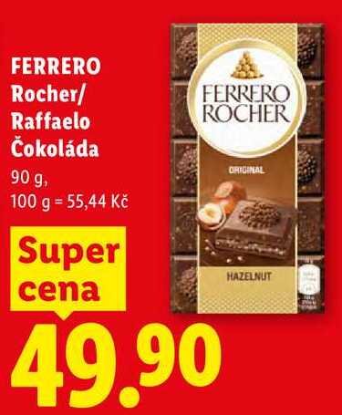 FERRERO Rocher/ Raffaelo Čokoláda, 90 g