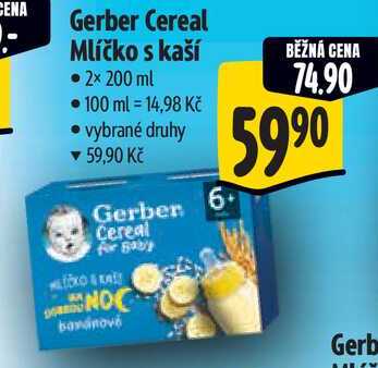 Gerber Cereal Mlíčko s kaší, 2x 200 ml