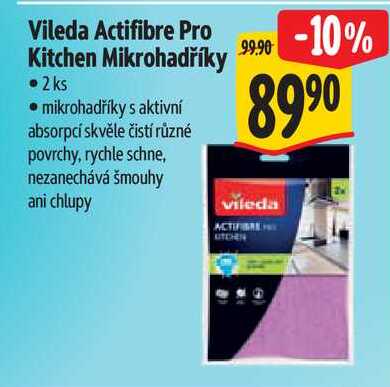Vileda Actifibre Pro Kitchen Mikrohadříky, 2 ks