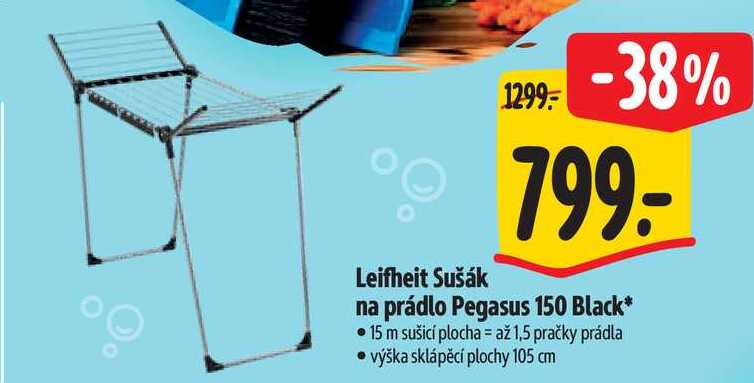 Leifheit Sušák na prádlo Pegasus 150 Black