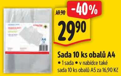 Sada 10 ks obalů A4