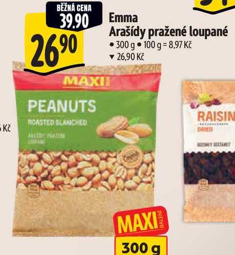 Emma Arašídy pražené loupané, 300 g 