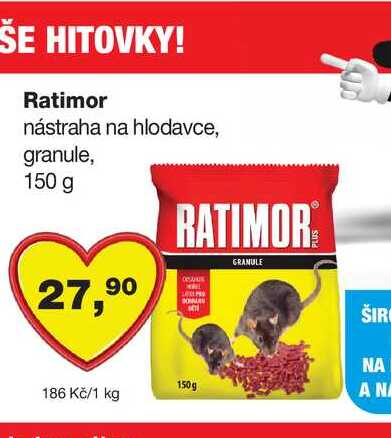 Ratimor nástraha na hlodavce, granule, 150 g
