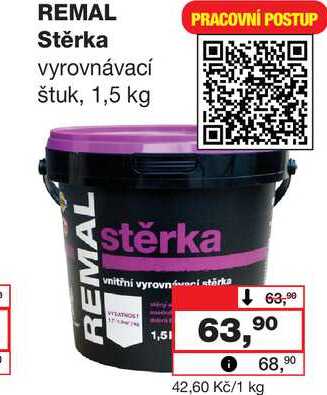 REMAL Stěrka vyrovnávací štuk, 1,5 kg