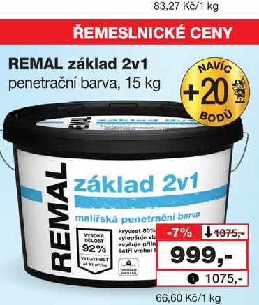 REMAL základ 2v1 penetrační barva, 15 kg