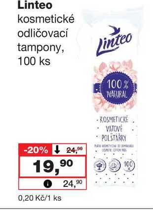Linteo kosmetické odličovací tampony, Linteo 100 ks