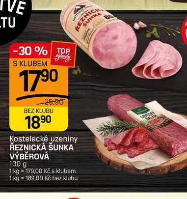ŘEZNICKÁ ŠUNKA VÝBĚROVÁ 100 g