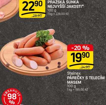 PÁREČKY S TELECÍM MASEM 100 g