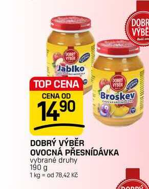 DOBRÝ VÝBĚR OVOCNÁ PŘESNÍDÁVKA vybrané druhy 190 g