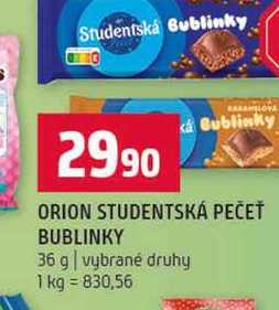ORION STUDENTSKÁ PEČEŤ BUBLINKY 36 g vybrané druhy