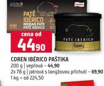 COREN IBÉRICO PAŠTIKA 200 g vepřová 2x 78 g jatrová s lanýžovou příchutí 