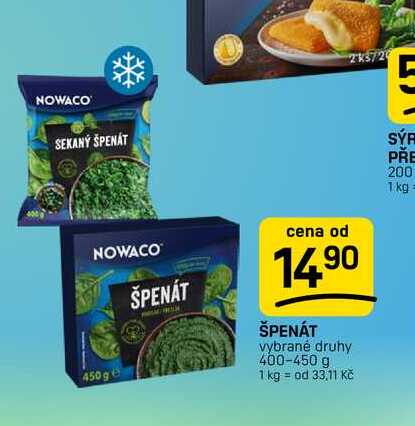 ŠPENÁT vybrané druhy 400-450 g