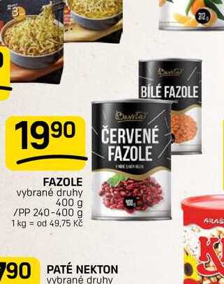 FAZOLE vybrané druhy 400 g /PP 240-400 g
