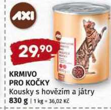 KRMIVO PRO KOČKY Kousky s hovězím a játry 830 g