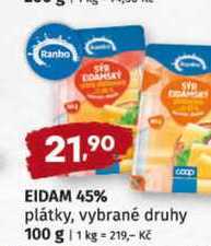 EIDAM 45% plátky, vybrané druhy 100 g