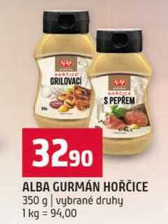 ALBA GURMÁN HOŘČICE 350 g vybrané druhy