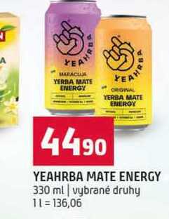 YEAHRBA MATE ENERGY 330 ml vybrané druhy