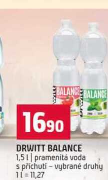 DRWITT BALANCE 1,5l pramenitá voda s příchutí vybrané druhy 