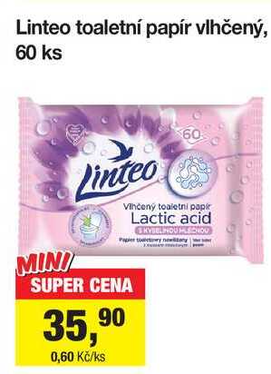 Linteo toaletní papír vlhčený, 60 ks