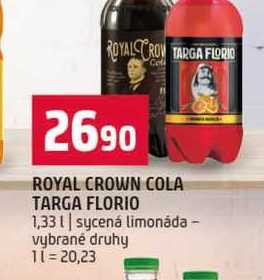 ROYAL CROWN COLA TARGA FLORIO 1,33l sycená limonáda vybrané druh