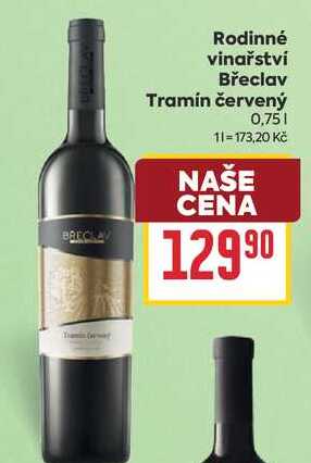 Rodinné vinařství Břeclav Tramín červený 0,75l