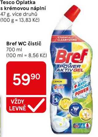 Tesco Oplatka s krémovou náplní, 47 g