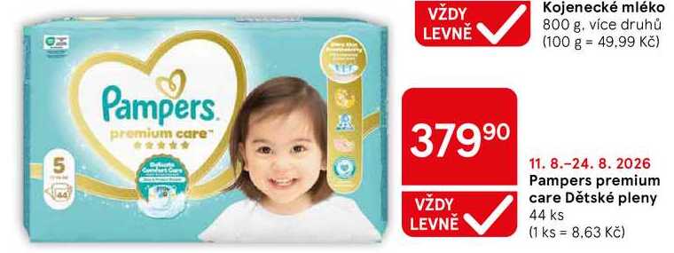 Pampers premium care Dětské pleny, 44 ks 