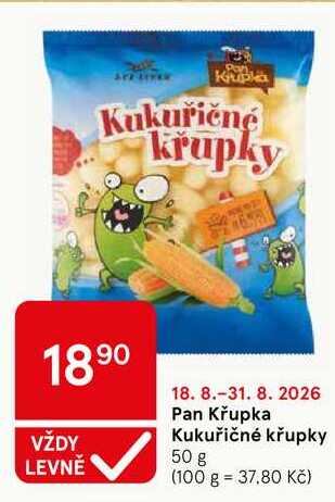 Pan Křupka Kukuřičné křupky, 50 g