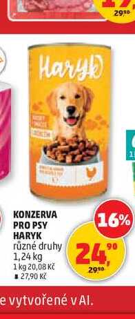 KONZERVA PRO PSY HARYK různé druhy 1,24 kg