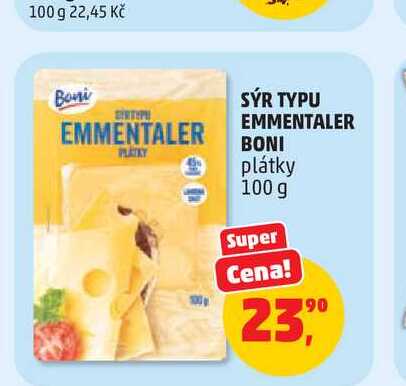 SÝR TYPU EMMENTALER BONI 100g