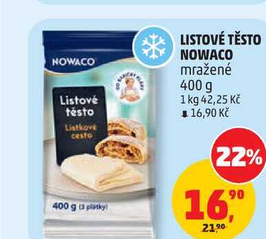 LISTOVÉ TĚSTO NOWACO mražené 400 g