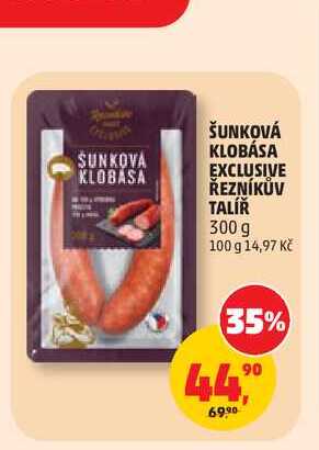 ŠUNKOVÁ KLOBÁSA EXCLUSIVE ŘEZNÍKŮV TALÍŘ 300 g