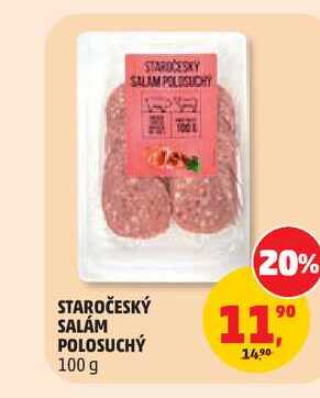 STAROČESKÝ SALÁM POLOSUCHÝ 100g